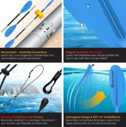  Kéttollú torziós kajak evező dupla kék Kesser (4260692713138)