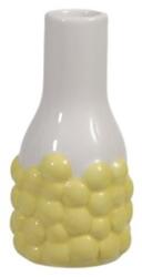  Váza domború mintával kerámia 7, 5x15cm sárga/fehér (379572)