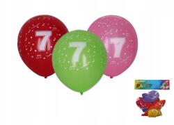 Wiky Felfújható lufi 30 cm 5 darabos készlet, 7-es számmal