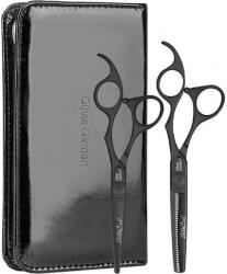Olivia Garden olló SZETT Silkcut Matt Black5.75+6.35 - fodrasznagyker