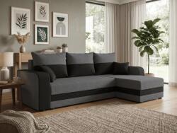  Coltar extensibil de colt VALERIO, gri deschis/bej, reversibil, 238x140 cm + 2 perne GRATUIT