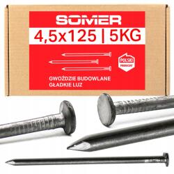  Építőszeg fához 4, 5x125mm csomag 5kg típus sima, acél (4,5/125 G LUZ ( 5 KG ))