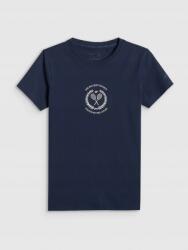 4F Női Póló Sötétkék Slim Pamut Nyomott Mintával S-es Méret M