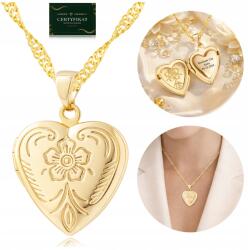  Gyönyörű Arany Nyaklánc Szív Titkárnő Lány Unoka +gravírozás