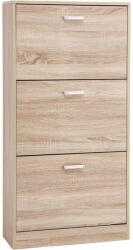 VASAGLE Cipősszekrény, állítható 3 szintes cipőtartó, tölgyfa színű