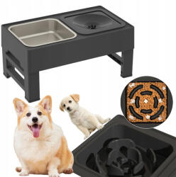  Ivótál Kutyáknak 2 Az 1-BEN- Állítható Magasság, Lassító, Stabil (250327WS01)