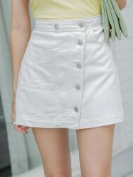 Dazy IC33103 Dazy Fehér Farmer Mini Gombos Szoknya (9) XL