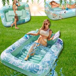  Úszó Matrac Napozóágy Felfújható Párnával 4IN1 Vízhez! (materac wodny do opalania premium nowoczesny)