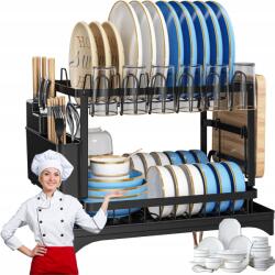  Csepegtető Edényszárító Kétszintes Tányér Lefolyóval+szivacs Tartó (BUR3054326)