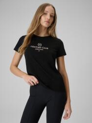 4F Női Póló Fekete Regular Nyomott Mintával S