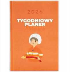 FunnyCase Könyvnaptár 2026 Heti Tűzoltó Tervező Narancssárga Ajándék (Kalendarz 2026 TYGODNIOWY PLANER STRAŻAKA)