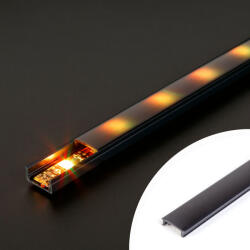 Phenom LED aluminium profil takaró búra - fekete - 2000mm (41010/41011hez) Phenom 41010M2-BK (41010M2-BK) - globalsales