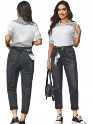 M. Sara Női Boyfriend Farmer Nadrág Magas Szárú Fekete 48/4XL