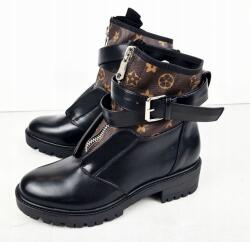 Seastar Új Fekete-fekete-barna Mintás Bakancs 39-ES (1-33)