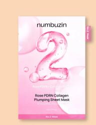 Numbuzin Kollagén fátyolmaszk arcra polinukleotidokkal No. 2 Rose PDRN Collagen Plumping Sheet Mask - 33 ml / 1 db