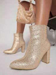 Shein TW15312 Shein Magassarkú Bokacsizma Arany Gazdagon Díszített (9) 38 (sx2306071974852797)