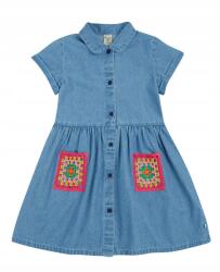  Fugák Lány Farmer Ruha 6-7Y 116-122