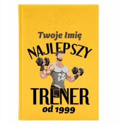 FunnyCase Naptár A5 2026 Sárga Tervező Személyre szabott Legjobb Edző *Dátumtól* (Kalendarz Najlepszy Trener Żółty)