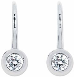 White & Black Bouton gyémánt fehérarany fülbevaló - kapcsos - 3, 0mm (AU14530)
