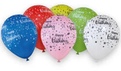  Colorful Happy Birthday léggömb, lufi 6 db-os (PNN93096)