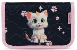 Belmil Tolltartó, klapnis, cipzáras "Cute Kitten", fekete-rózsaszín, cica