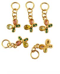  Charm Turmalina Mixta cu Zircon 17x4x2 mm Argint 925 Aurit - 1 Buc