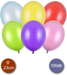 PartyDeco S. r. o Gömb metál lufi, vegyes színekben, 23cm, 100 darab