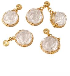  Charm Floare Cuart Alb 20x10x10 mm Argint 925 Aurit - 1 Buc