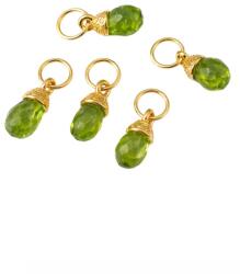  Charm Peridot (Olivina) 14x5x5 mm Argint 925 Aurit - 1 Buc