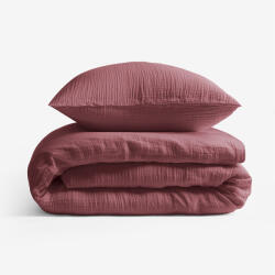 Goldea lenjerie de pat din muselină - burgundy pastelat 200 x 220 și 2buc 50 x 70 cm Lenjerie de pat
