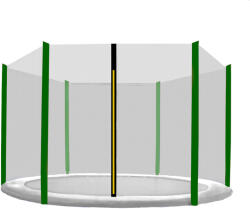INLEA Külső védőháló 305 cm átmérőjű trambulinhoz 6 rudas - Fekete/sötétzöld (IN06-0009) - inlea