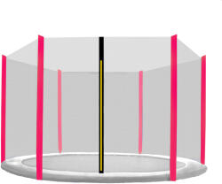 INLEA Külső védőháló 305 cm átmérőjű trambulinhoz 6 rudas - Fekete/rózsaszín (IN06-0010) - inlea