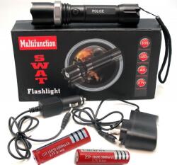 TMN SWAT POLICE LED xenon újratölthető rendőrségi zseblámpa + akár 2 elem (npb)