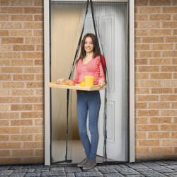 TMN Mágneses ajtóháló 210 cm fekete (11398BK)