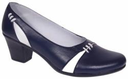 Ciucaleti LUX Pantofi dama eleganti piele naturala Mara Bleumarin - Alb P36BLA, marimea 39