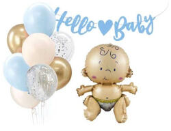 Balloons4party Set baloane Hello Baby baiat 10 buc