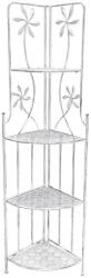 AdTrend Raft pardoseala de colt 4 polite fier alb 35 x 49 x 160 cm (119458) Raft