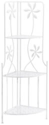 AdTrend Raft pardoseala de colt 3 polite fier alb 35 x 49 x 122 cm (119456) Raft