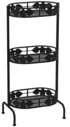 AdTrend Raft pardoseala 3 polite fier negru 39 x 27 x 80 cm (119502) Raft