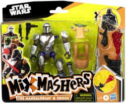 Hasbro Figurina Star Wars MixMashers Deluxe Mandalorian si Grogu 12 cm cu accesorii (F9481_G0300) Figurina