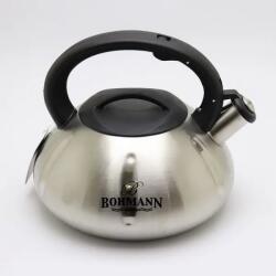 Bohmann Ceainic cu fluier 3L Bohmann, inox, compatibil inductie, maner bachelit, argintiu (BH 9954)