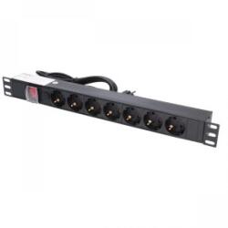 Extralink EX12967 PDU 19 1U, 7 prize, cu intrerupator, lungime 2m (EX12967)