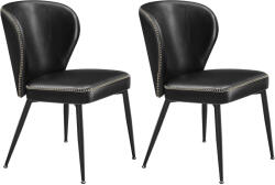 VASAGLE Set 2 scaune living EKHO, tapiterie piele ecologica cu cusaturi, 52x55x79 cm, negru (EZ-LDC180B02)