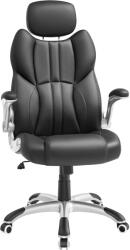 SONGMICS Scaun de birou ergonomic cu brate rabatabile, reglabil pe inaltime, suport cap ajustabil, 70x70x137 cm, negru (EZ-OBG65BK)