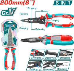 TOTAL Cleste multifunctional 6 în 1 TOTAL cu varf ascutit, 200 mm, Cr-V (THTMF286) Cleste