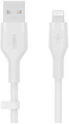 Belkin Cablu de incarcare Belkin, Boost Charge Flex, Silicon, USB-A la Lightning, 3M, Alb (BEL-0253)