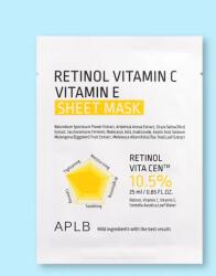 APLB Masca de tip șervețel pentru față Retinol Vitamina C Vitamina E Sheet Mask - 25 ml / 1 buc Masca de fata