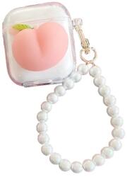 Cellect Apple AirPods Pro husă silicon, anti-șoc, Piersică (AIRPODSP-FUNNY-PEACH)