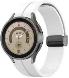 Cellect Samsung Watch 4/5 curea din silicon magnetic, 20mm, Alb (CEL-STRAPWATCH4MA-W)