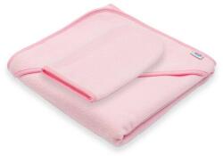 New Baby Set Prosop cu Gluga si Manusa Baie New Baby Basic 80x80cm Roz (56243) Prosop